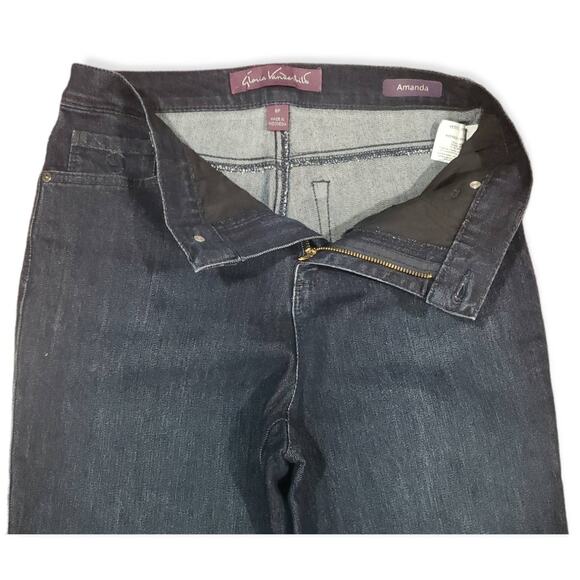 Gloria Vanderbilt Amanda Dark Washed Denim Blue Jeans Boot Cut - Size 8P - Picture 3 of 5